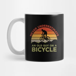 Never Underestimate An old Guy On A Bicycle - Christmas Gift Idea Mug